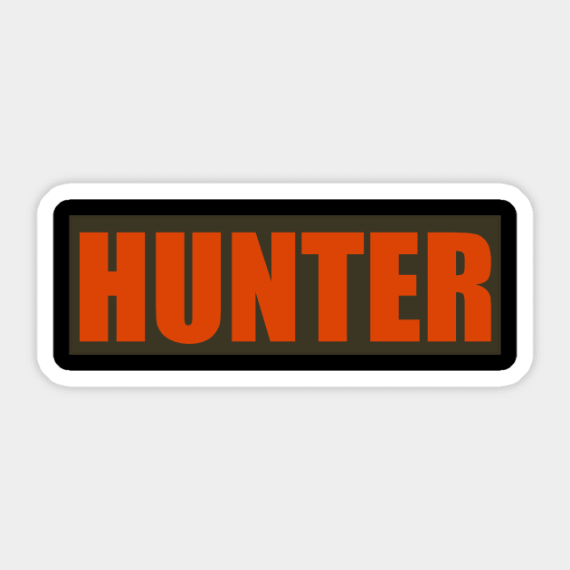 HUNTER Vest Patch Sticker by J. Rufus T-Shirtery